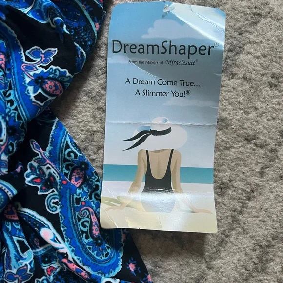 Blue Paisley Tankini Swimsuit - Picture 2 of 9